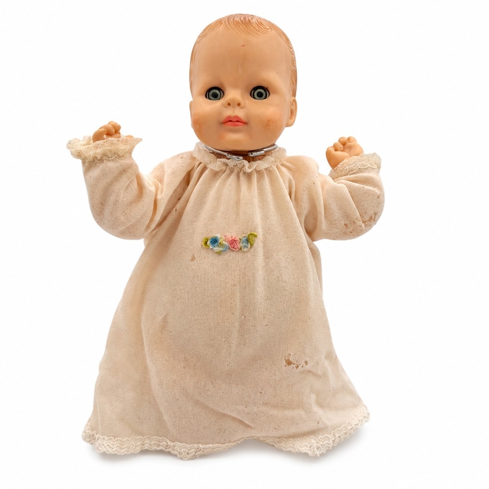 Vintage 1964 SUE DOLL 11" Baby Sleep Eyes Cloth Body Restoration Project Gown - Picture 1 of 13
